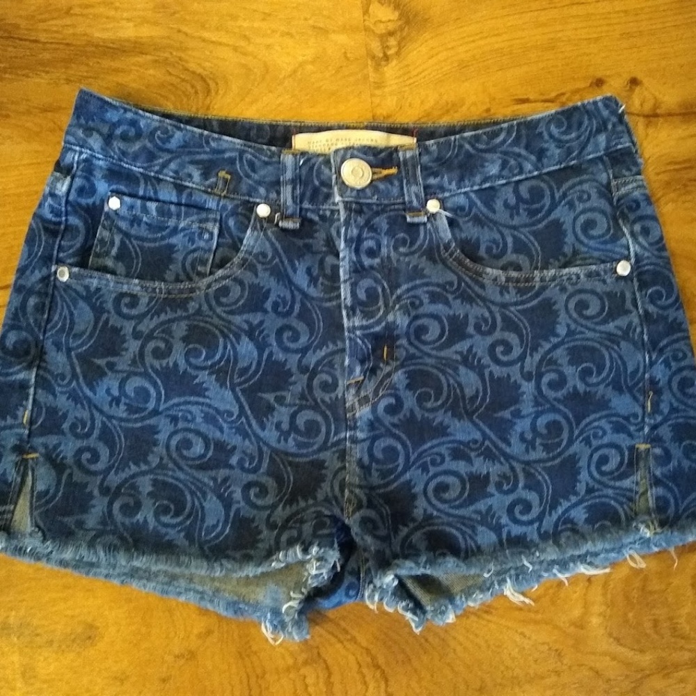Marc by Marc Jacobs Filigree Print Denim Shorts